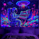 BVBOX Astronaut Space Blacklight Tapestry 90"x70", UV Reactive Astronaut Electronic Piano Universe Galaxy Planet Glow in Dark Music Tapestries, Black Light Neon Upright Poster Wall Hanging Backdrop Decor for Bedroom Living Room by CozyNest Decor