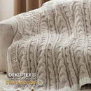 Bedsure Cable Knit Throw Blanket for Couch Bed - Breathable Chenille Chunky Knit Throw Blanket for Decorative Gift, GentleSoft Cozy and Warm for Winter and All Seasons, Beige, 50x60 Inches by CozyNest Decor