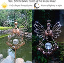 Solar Angel Outdoor Lights Garden Stake - Metal Angel Crackle Glass Ball Solar Light- Waterproof 31 White LED for Garden Lawn Patio or Courtyard Decor（Bronze） by GreenHaven Gardens