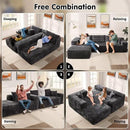 ovios 104" Cloud Sectional Couch with L-Shape Chaise,Modern Modular Sofa with Deep Seat, Upholstered Couches for Living Room Bedroom,No Assembly Required, Grey (Plush Corduroy Fabric) by CozyNest Decor