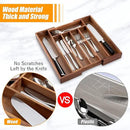 Bellsal Acacia Silverware Organizer Kitchen Drawer Organizer Expandable Bamboo Utensil Holder Cutlery Tray for Kitchen Utensil and Flatware Bedroom Office by CozyNest Decor