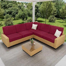 hyha Waterproof Sectional Couch Covers, Non Slip Sofa Couch Cushion Covers L Shape, Thick Stretch Jacquard Fabric, Washable Sofa Slipcovers with Elastic Bottom (1 Piece for Chaise XL, Wine Red) by CozyNest Decor