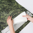 Linen Hanging Laundry Bag, 100% Linen Leaf Print Over The Door Laundry Hamper with Buttons and Zipper, Space Saving Door Hampers for Laundry Dirty Clothes Home Travel, Green, 19.7x27.5inches by CozyNest Decor