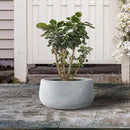 Kante 11.8" Dia Round Concrete Planter, Cement Plant Pots with Drainage Hole and Rubber Plug for Outdoor Indoor Garden Home, Modern Curvaceous Design, Gray by GreenHaven Gardens