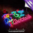 Parrot Cocktail Neon Sign for Wall Decor Bar LED Light Beer Wine Alcohol Man Cave Garage USB Powered Dimmable Art Signs by CozyNest Decor