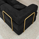 108" Oversized Convertible Sleeper Sofa Bed, Corduroy L Shape Sectional Couch, Folding Sofa Bed with Side Pocket, Modern Cloud Floor Mattress Couch, Modular Sofa for Living Room, Black by CozyNest Decor