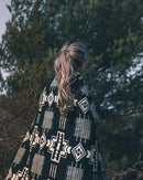 Inca Aztec Throw, Queen, King Blanket | Southwest Indian Navajo Boho Style | Native Cover for Camping, Bedding, Couch, Vanlife | Faux Alpaca, Lightweight, Hypoallergenic (Obsidian Black, Queen) by CozyNest Decor