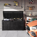 Greesum 120 Gallon Outdoor Storage Box with Lock - Large Resin Deck Box, Reinforced Lid for Garden, Patio, Lawn, Black by GreenHaven Gardens