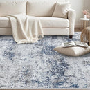Area Rugs 8x10 Living Room Rugs: Modern Abstract Washable Rug with Non-Slip Backing, Stain Resistant Indoor Floor Large Carpet for Bedroom Dining Room Table Nursery Hallway Home Office Blue/Gray/Black by TinyTreasures Baby Boutique