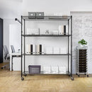 Seville Classics UltraDurable Heavy Duty NSF Solid Steel Wire Rack Storage Unit, Organizer for Garage, Warehouse, Office, Restaurant, Classroom, Kitchen, Black, 4-Tier Shelving, 60" W x 24" D by CozyNest Decor