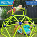 Eezy Peezy Monkey Bars Climbing Dome - Sturdy & Portable Jungle Gym for Kids, Backyard Playset for Toddlers, Active Outdoor Fun for Kids Ages 3 to 8 Years Old, Lightweight & Easy Assembly, Green/Blue by TinyTreasures Baby Boutique