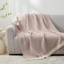 Snuggle Sac Heather Taupe Throw Blanket for Couch, Reversible Super Soft Knitted Blankets Warm Cozy Knit Fuzzy Plush Lightweight Throws for Sofa, Bed, Camping, Picnic, Taupe, 50x60 inches by TinyTreasures Baby Boutique