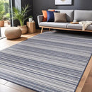 Stripe Outdoor Rug 9x12 Washable Outside Carpet for Indoor Patio Porch Waterproof Easy Cleaning Non Shedding Area Rugs Blue 9 x 12 by CozyNest Decor