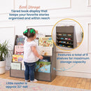 ECR4Kids Streamline Single-Sided Book Display with Storage, Classroom Bookshelf, Grey Wash by TinyTreasures Baby Boutique