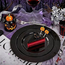 FLOWERCAT 60PCS Black Plastic Plates - Heavy Duty Black Disposable Plates for 30 guests Halloween Party/Wedding/New Year - Include 30PCS 10.25inch Dinner Plates and 30PCS 7.5inch Dessert Plates by CozyNest Decor