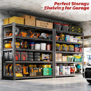 48"W Garage Shelving, 3050LBS Storage Shelves heavy duty, 5 Tier Metal Shelving Unit Adjustable Garage Shelves Heavy Duty Shelving for Warehouse,Commercial, Kitchen, 48" W × 18" D × 72" H, Black, 2PCS by GreenHaven Gardens
