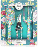 Garden Tool Set Gardening Hand Tools Kit, Floral Sturdy Garden Gifts, 4 PCS Heavy Duty Shovel Kit Including Trowel, Sharp Pruner, Hand Rake, and Mat (Blue Set) by GreenHaven Gardens