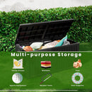 200 Gallon Waterproof Large Resin Deck Box Indoor/Outdoor Lockable Storage Container and Seating for Garden, Pool, and Patio (200 Gallon, Black) by GreenHaven Gardens