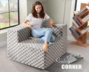 Modular Sectional Sofa 3-Seater Modular Couch with Deep Seat Memory Foam Cloud Chair with Pillows Oversized Sectional Sofa for Living Room Bedroom (Plush Grey, 3-Seater) by CozyNest Decor