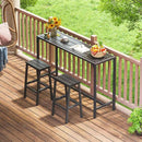 ODK 55 Inch Outdoor Bar Table, Patio Counter Bar Height Table with Weather Resistant Waterproof Top for Garden, Hot Tub, Yard, Balcony, Poolside, Indoor (Black) by CozyNest Decor