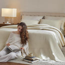 MarCielo 3-Piece 100% Cotton Oversized Bedspread Lightweight Quilt Coverlet Embroidery Farmhouse Bedding Set (TG Yellowish Beige, Oversized King (118"x106")) by CozyNest Decor