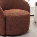 KINWELL 34" W Mid Century Modern Swivel Barrel Chair, Round Upholstered Boucle Swivel Accent Chairs, No Assembly Sofa Chair for Living Room Bedroom Reading Apartment Lounge Nursery by CozyNest Decor
