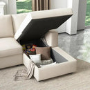 HONBAY Sectional Couch with Pull Out Bed, Sectional Sleeper Sofa with Storage, U Shape Couches for Living Room, Velvet Beige by CozyNest Decor