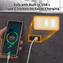 Convertible Sofa Bed, 3 in 1 Pull Out Couch, Loveseat Sleeper with Side Pocket, Living Room Sofa with Adjustable Backrest | USB Charging Port | Two Pillows | Towel Fabric | Dark Gray by CozyNest Decor