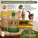 Cat Grass Seeds Mix - 5,200 Non-GMO Heirloom Seeds for Cats & Pets, 4 oz Pack for Growing Fresh Barley, Oat, Rye & Wheat Grass Seeds for Planting, Indoor Plants for Pets, Hairball Remedy for Cats by GreenHaven Gardens
