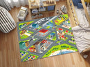 KC Cubs 5x7 City Streets Car Road Rug – Educational Non-Slip Play Mat for Kids, Toddlers, Nursery, Classroom, Playroom, Baby Daycare, Boy Girl Carpet by TinyTreasures Baby Boutique