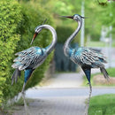 Crane Decor Statues, Blue Heron Garden Statues Metal Yard Art Outdoor Decoy, Garden Sculptures for Yard/Lawn/Pond/Outdoor Decoration, Set of 2 by CozyNest Decor