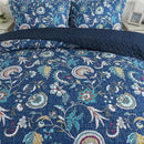 NEWLAKE Quilt Set King Size, Bedspread Sets Blue Botanical Floral Patterns, Reversible Quilt Bedding Set Lightweight and Breathable for All Seasons, Soft Quilted Bedspread with 2 Pillow Shams by CozyNest Decor