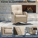 Joyside Outdoor Swivel Rocker Chairs, 3 Piece Wicker Patio Set with Thick Cushion and Side Table, Rattan Patio Swivel Rocking Chairs for Porch, Deck Use (Natural/Beige, 3 PCS) by GreenHaven Gardens