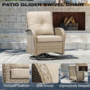Joyside Outdoor Swivel Rocker Chairs, 6 Piece Wicker Patio Set with Thick Cushion and Side Table, Rattan Patio Swivel Rocking Chairs for Porch, Deck Use (Natural/Beige, 6 PCS) by GreenHaven Gardens