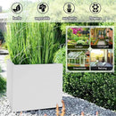 Galvanized Steel Rectangular Planter, 16"x 12"x 12" Small Planters for Outdoor Plants, White Outdoor Planter with Drainage Holes by GreenHaven Gardens