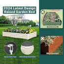 Raised Garden Bed Outdoor, 8x4x1ft Garden Box, Beige Garden bed, Metal Raised Garden Bed for Gardening Vegetables Flowers, Planter Box, Raised Bed