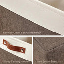 DECOMOMO Storage Bins Fabric Storage Baskets for Shelves, Linen Closet Organization Toys Nursery (Brown and White, Large - 4 Pack) by CozyNest Decor