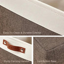DECOMOMO Storage Baskets for Shelves - Fabric Closet Organizers and Storage Bins, Perfect Baskets for Organizing Closet Toys Nursery (Brown and White, XL - 3 Pack) by CozyNest Decor