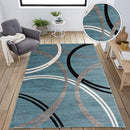 Rugshop Modern Wavy Circles Design Area Rug 3'3" x 5' Blue by TinyTreasures Baby Boutique