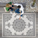 CAMILSON Outdoor Rug, 5x7 Medallion White Black Modern Area Rugs for Indoor and Outdoor Patios, Kitchen and Hallway Mats, Washable Porch Deck Outside Carpet (Medallion White, 5 x 7) by GreenHaven Gardens