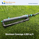 Lawn Turbo Oscillating Water Sprinkler 100003 Adjustable Pattern to Cover 4,000 sq.ft. by New England Garden Tools by GreenHaven Gardens