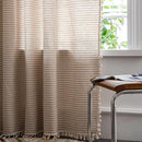 Sutuo Home Boho Curtain 84 Inches Length, Beige Stripes Print Curtain with Handmade Tassels, Rod Pocket Window Treatment Vintage Rustic Bohemian Farmhouse Drape for Bedroom 1 Panel 59" W x 84" L by CozyNest Decor