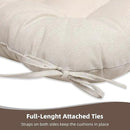 RACE LEAF Chair Cushions 19" x 19" Patio Chair Seat Pads, Set of 2 Thick Fill Tufted Square Patio Cushions, Water-Resistant with Ties for Non-Slip Support, Beige by GreenHaven Gardens