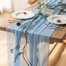 Cheesecloth Light Blue Table Runner Gauze Rustic Cheese Cloth Table Runner 120 Inch 10 FT for Wedding Baby Shower Bridal Shower Birthday Party Sheer Home Boho Decorations by CozyNest Decor