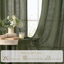 LAMIT Olive Green Sheer Linen Curtains 63 inch Length for Bedroom, Semi Sheer Light Filtering Window Treatments Neutral Bronze Grommet Christmas Drapes for Living Room, 2 Panels Set, 52 x 63 Inch by CozyNest Decor