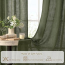 LAMIT Sheer Linen Curtains 40 inch Long for Small Windows, Olive Green Light Filtering Curtains Bronze Grommet Linen Textured Neutral Boho Christmas Drapes for Kitchen/Cafe, 2 Panels, 34 x 40 Inch by CozyNest Decor
