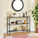 Hoctieon Industrial Console Table, 3 Tier Entryway Table, Hallway Table, Narrow Sofa Table with Shelves, Entrance Table for Entryway, Rustic Brown&Black by CozyNest Decor