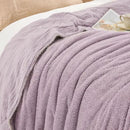 EMME Muslin and Fleece Twin Blanket Reversible - 60"*80" Lavender Soft Warm Throw Blankets for Couch Bed Picnic Travel Bed by CozyNest Decor
