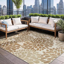 Beverly Rug Outdoor Rug 10x14 Modern Exotic Tropical Leaf Area Rugs for Indoor and Outdoor Patio Deck Porch Garden Water Resistant Washable Outside Carpet (10 x 14 Beige) by CozyNest Decor