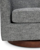 CHITA Swivel Accent Chair, FSC Certified Upholstered Fabric Barrel Chair for Living Room Set of 2, Fully Assembled, Dark Grey